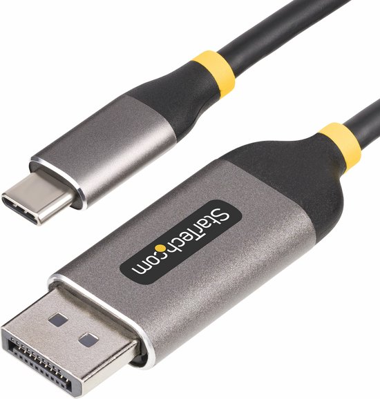 StarTech.com Câble USB-C vers DisplayPort de 3m, 8K 60Hz, 4K 144Hz, HDR, Câble Adaptateur USB-C vers DP, Câble de Conversion Vidéo USB Type-C vers DP 1.4, Compatible USB4/Thunderbolt 3/4