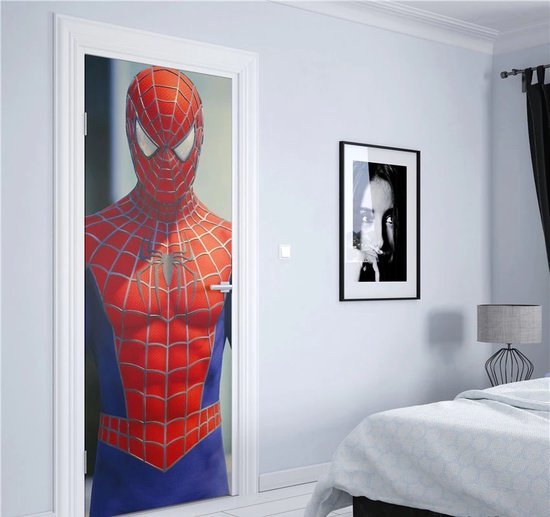 Deurposter Spiderman - poster - sticker - koelkast - muur - kinderkamer - 77 x 200 cm