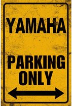 Metalen Wandbord Parkeerbord Yamaha Parking Only - 20 x 30 cm
