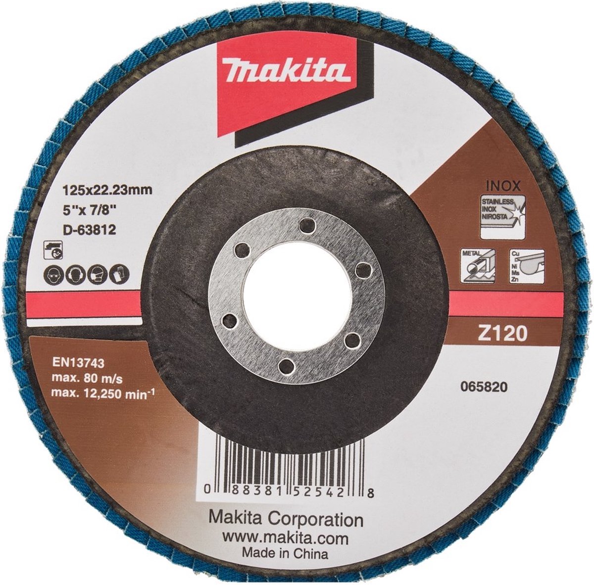 Makita D-63812-10 Lamellenschuurschijf Z120 | 125 mm | 10 stuks