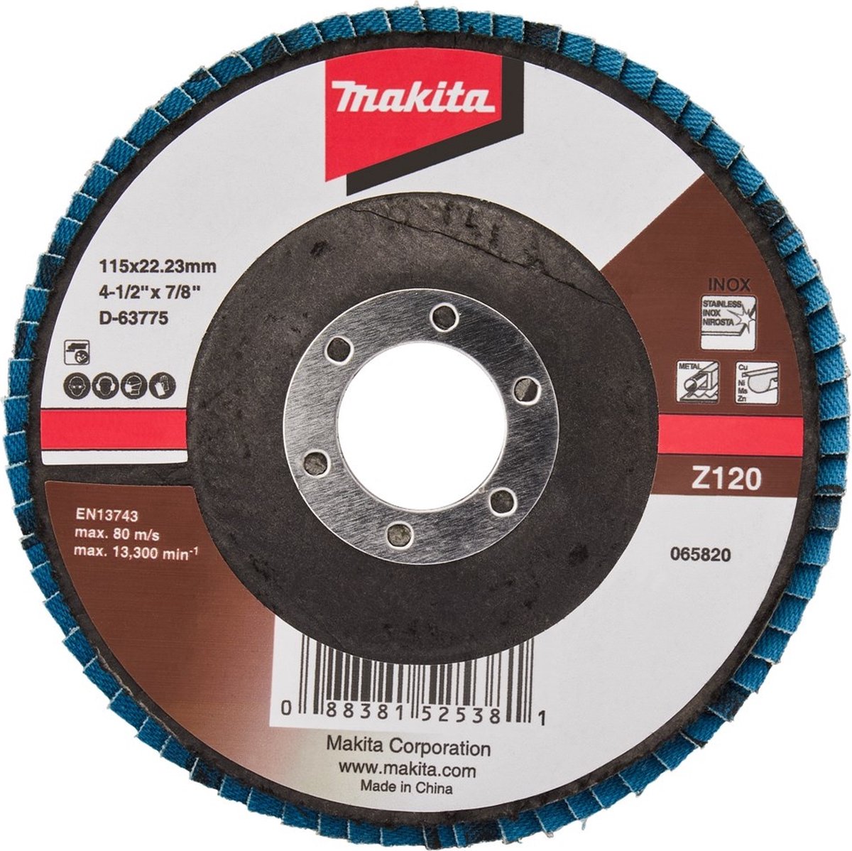 Makita D-63775-10 Lamellenschuurschijf Z120 | 115mm | 10 stuks