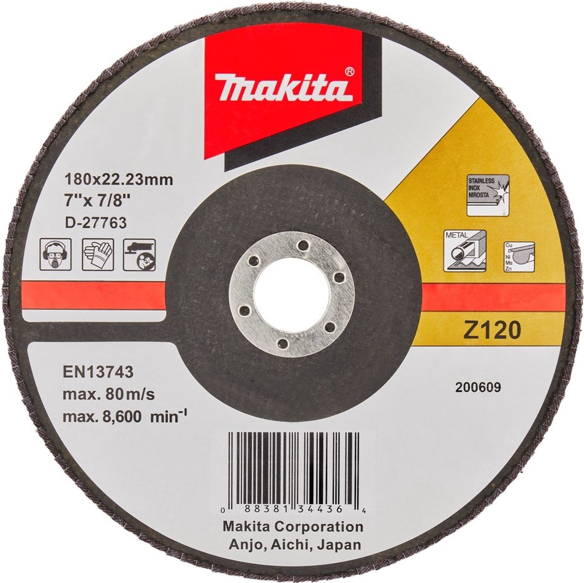 Makita D-27763 Lamellenschuurschijf Z120 | 180 mm
