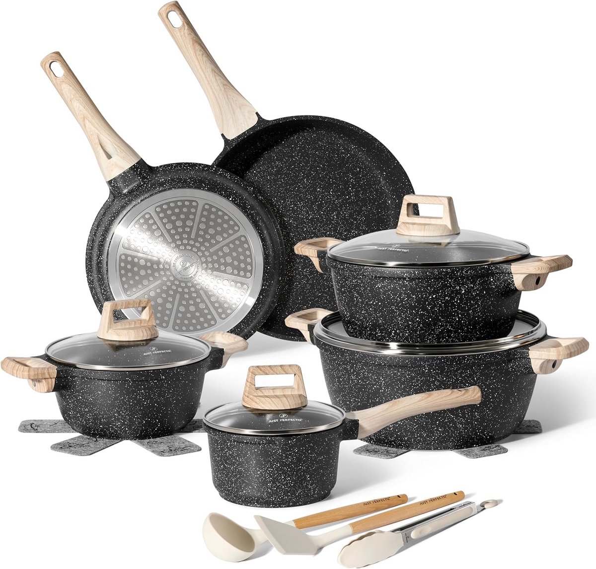 Pannenset - Kookpan met Deksel - Saucepan - Braadpan - Wokpan