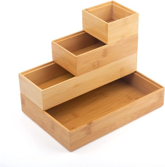 KIRIGEN Bureau Schublade Kast Storage Organizer 6 Schubladen Mini Chest met Label Holder Handgrepen voor Home Office Desktop Organizer en Storage Natuurlijk