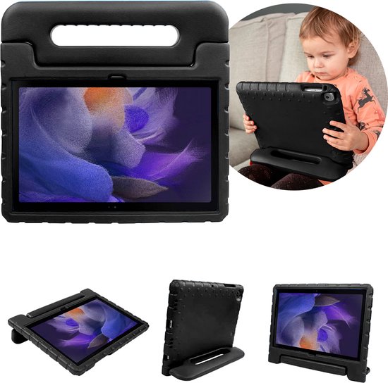 imoshion Tablet Hoes Kinderen - Geschikt voor Samsung Galaxy Tab A8 (2021/2022) - Kidsproof Backcover met handvat - Zwart