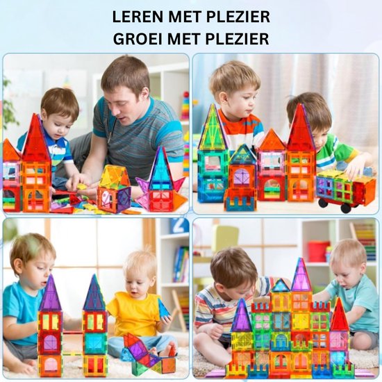 Magnetische blokken - 104 stukken - 3 tot 8 jaar - Speelgoed kinderen van Playmager — afbeelding 2