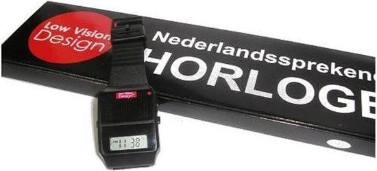 Nederlands Sprekend  horloge ZWART met standby functie - LOW VISION DESIGN NL