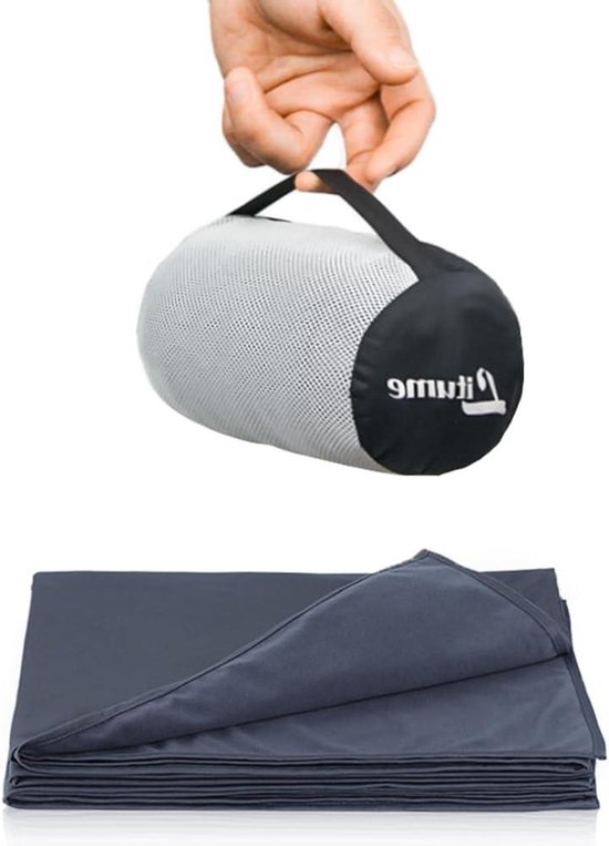 Litume Lichte en ademende reisdeken, 170 x 122 cm, zachte vliegtuigdeken voor reizen, camping, opvouwbaar, met zak voor trein, camping, reizen ( Velvet, E650) (Fleece (Blauwgroen