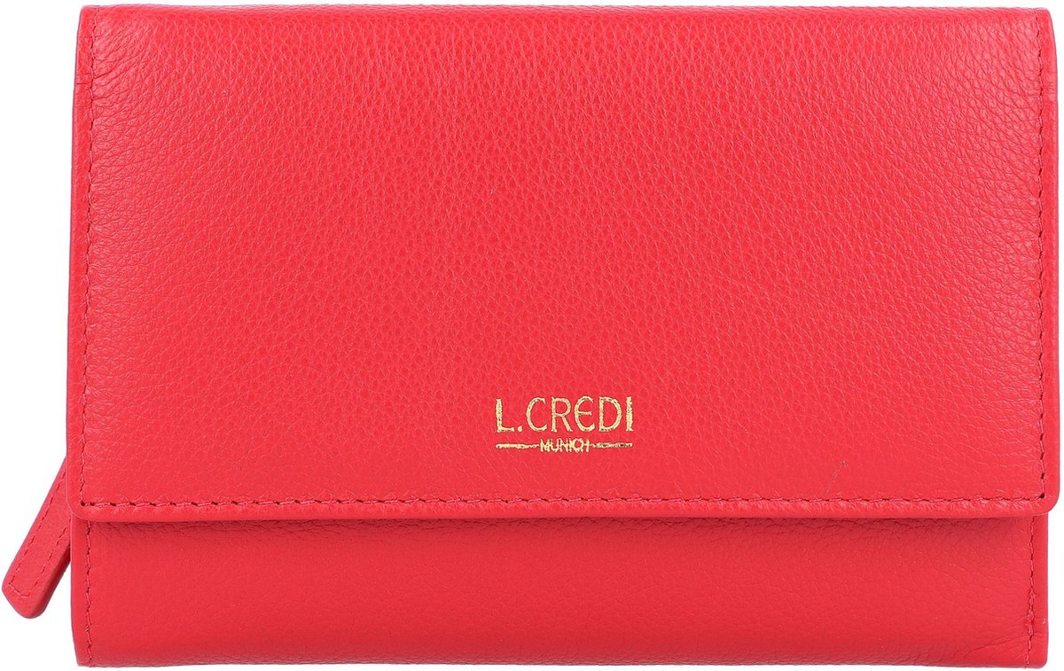 L.CREDI Evelyn Portemonnee RFID Leer 14,5 cm - Dames - Horizontaal - rot