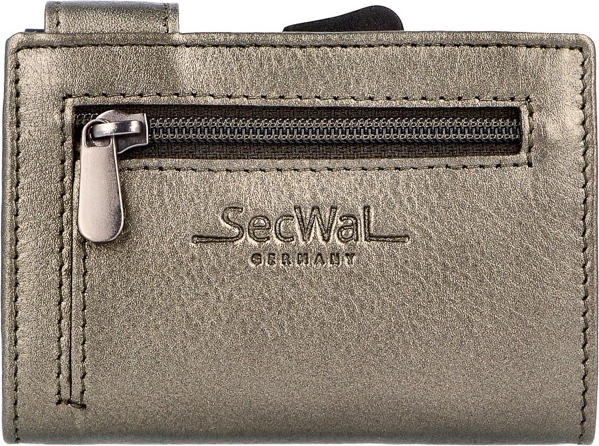 SecWal Creditcardhouder RFID leer 9.5 cm - Jongens - Horizontaal - grau
