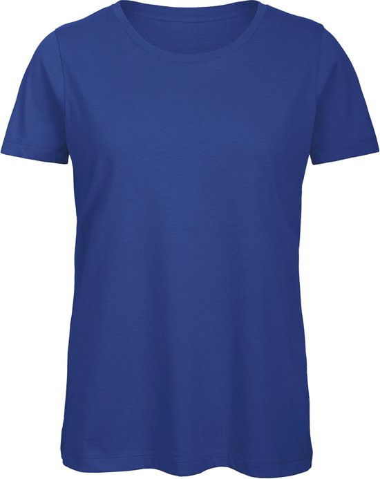 T-shirt Femme XS B&C Col rond Manches courtes Blue Royal % Katoen