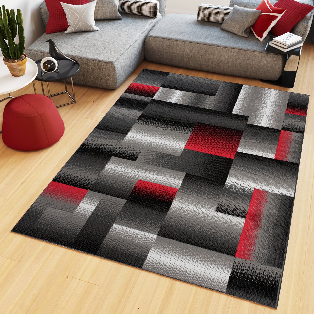 Tapiso Maya Vloerkleed Grijs Woonkamer Slaapkamer Tapijt Maat- 180x250