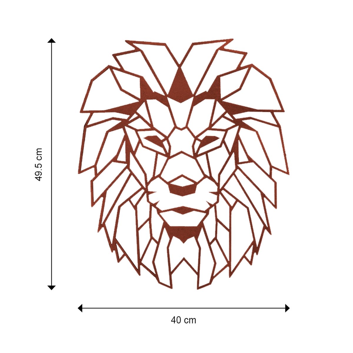 Capra Design | Leeuw | Geometisch | Cortenstaal | Tuindecoratie | Roestkleurig | Wanddecoratie | Muurdecoratie | Lion | Decoratief | Industrieel | Wall Art | Industrieel | 50cm