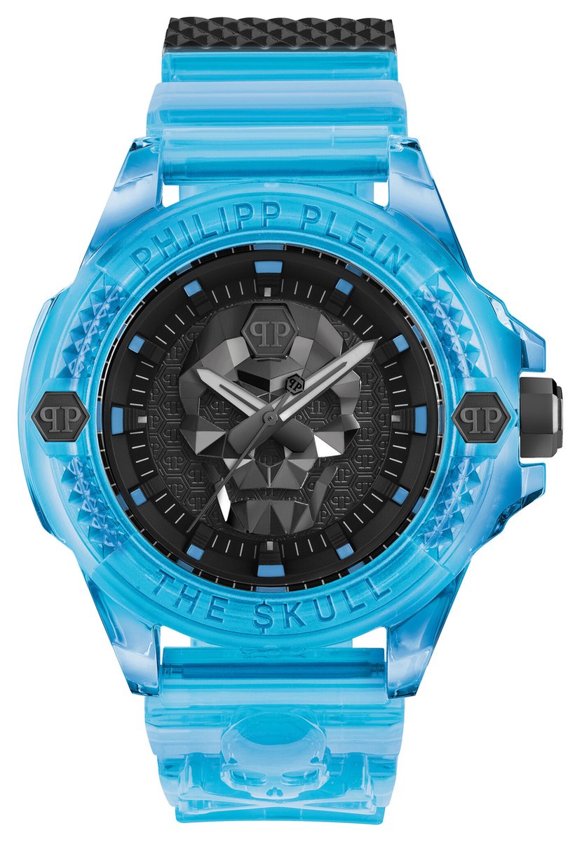 Philipp Plein The $Kull Scuba Duba Edition PWWAA0724 Horloge - Kunststof - Blauw - Ø 44 mm
