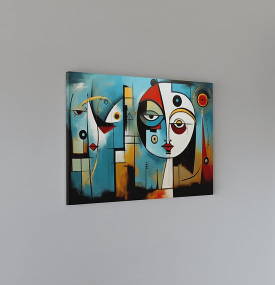 Canvas Schilderij - Pablo Picasso Stijl - Abstract - Wall Art - 120x80x2 cm