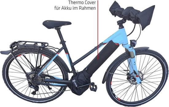 E-Bike Accu Beschermhoes - GeïNtegreerde Accuhoes - Integrated Battery Cover Waterdichte Batterijhoes 53x37cm Geintegreerd Batterijafdekking Accuafdekking Universeel Voor E Bike Fiets Zwart