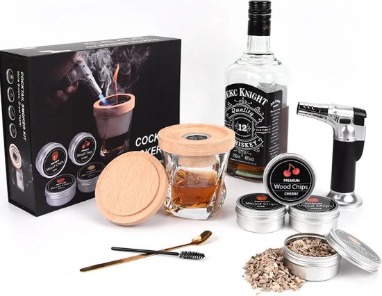 Foto: Mixmaster cocktail smoker set smoking gun whiskey verschillende smaken luxe