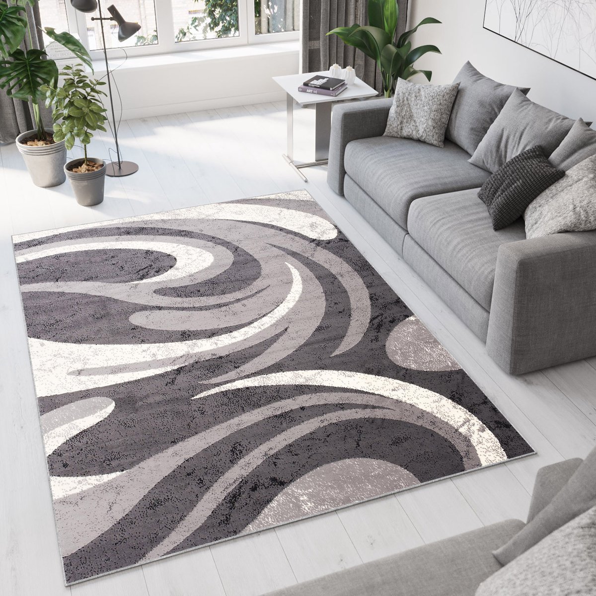 Tapiso Dream Vloerkleed Grijs Abstract Modern Woonkamer Tapijt Maat- 160x230