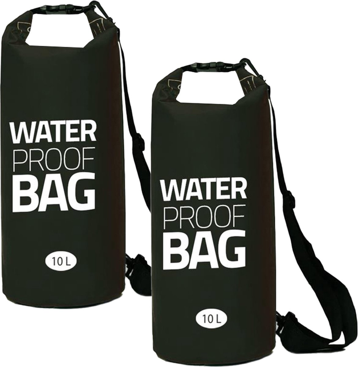 Eurocatch - Waterdichte - Dry Bag - Duffel Bag - Waterdichte Tas - Zwart - 10 liter 2 Stuks