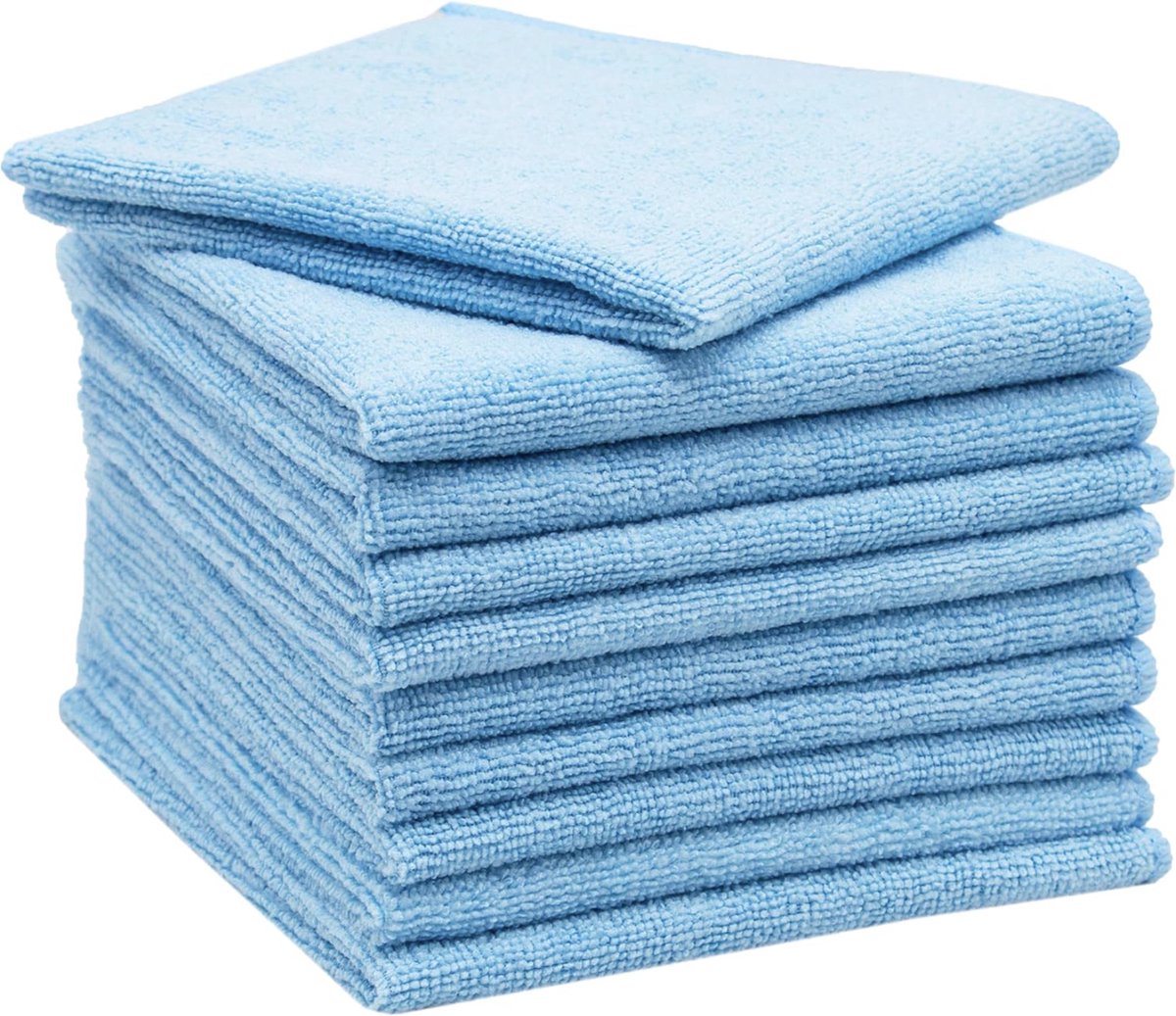 Goedkoopste Set van 10 microvezeldoeken, 32x32 cm, 270 gsm, absorberend en zacht, blauw