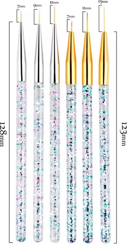 Nagel Art Pennen Set Van 3 | Nagel Penselen | ZILVER