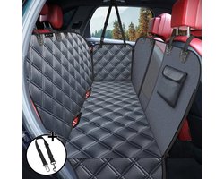 Autodeken voor honden - Achterbank bescherming - Autobescherming hond - Waterafstotend - Krasbestendig - Beschermhoes auto huisdieren - Hondenkleed auto - Autokleed - Kofferbak bescherming - Zwart