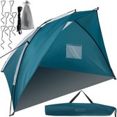 MOZY - Strandtent - 220 x 120 x 120 - Blauw - met Draagtas - Opvouwbaar - Zonwering - Windbescherming - Zonbescherming - Strand Tent - Beachtent -