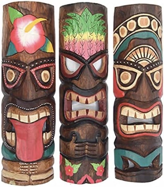 Set van Tiki maskers Hawaii - Vegaoo