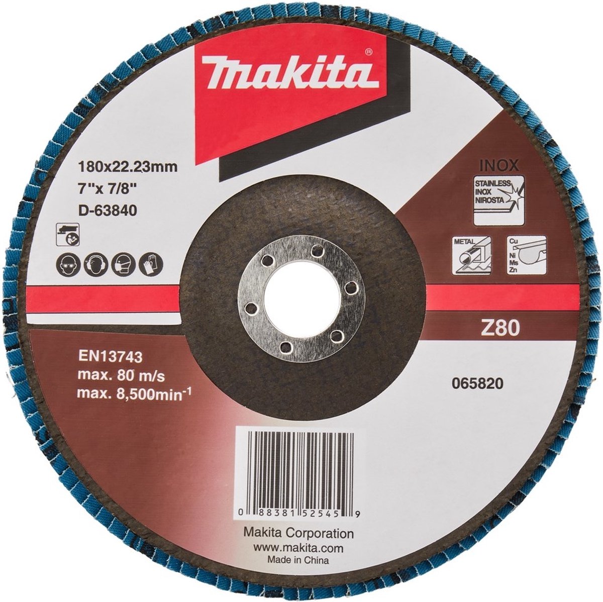Makita D-63840-10 Lamellenschuurschijf Z80 | 180mm | 10 stuks