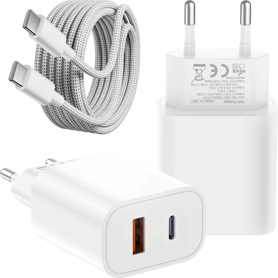 Chargeur USB C - CALIBER - PSPQ-20CCB - 20 Watts - Câble 1,5