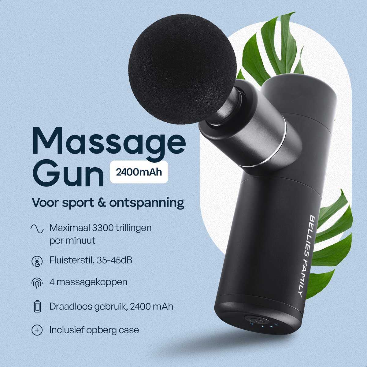 Massage Mini PRO Massage Gun met 4 Opzetstukken - afbeelding 3
