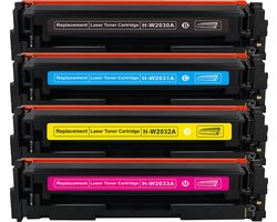 Inktkenners Multipack Laser Toner Cartridges Geschikt voor HP 415A / 415 (met chip) - W2030A, W2031A, W2032A & W2033A - Geschikt voor HP Color LaserJet Pro…