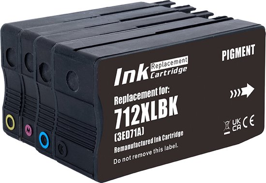 Foto: Inktcartridges geschikt voor hp 712 multipack geschikt voor hp designjet t210 t230 t250 t630 t650 studio inkt patronen cartridge