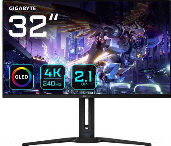 Gigabyte AORUS FO32U2P - 4K OLED Gaming Monitor - DP 2.1 - 240Hz - 32 inch