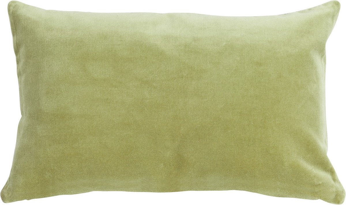 Linen & More Velvet Chambray Pea Groen Kussen -30 X 50