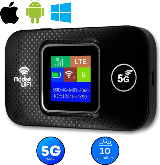 Foto: Mifi router draadloos wifi mifi router 4g 5g 10 apparaten 3000mah wifi dongle wifi buddy usb wifi in de auto 300mbps zwart