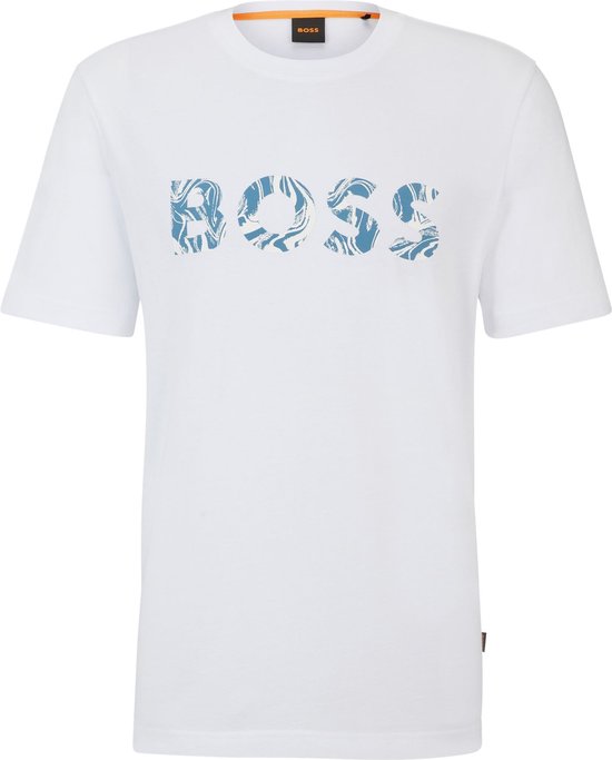 BOSS - T-shirt Bossocean Wit - Heren - Maat M - Regular-fit