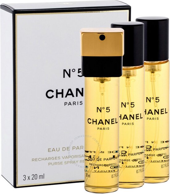 Chanel N5 - Eau de Parfum Tasverstuiver -3 ST - 60ml