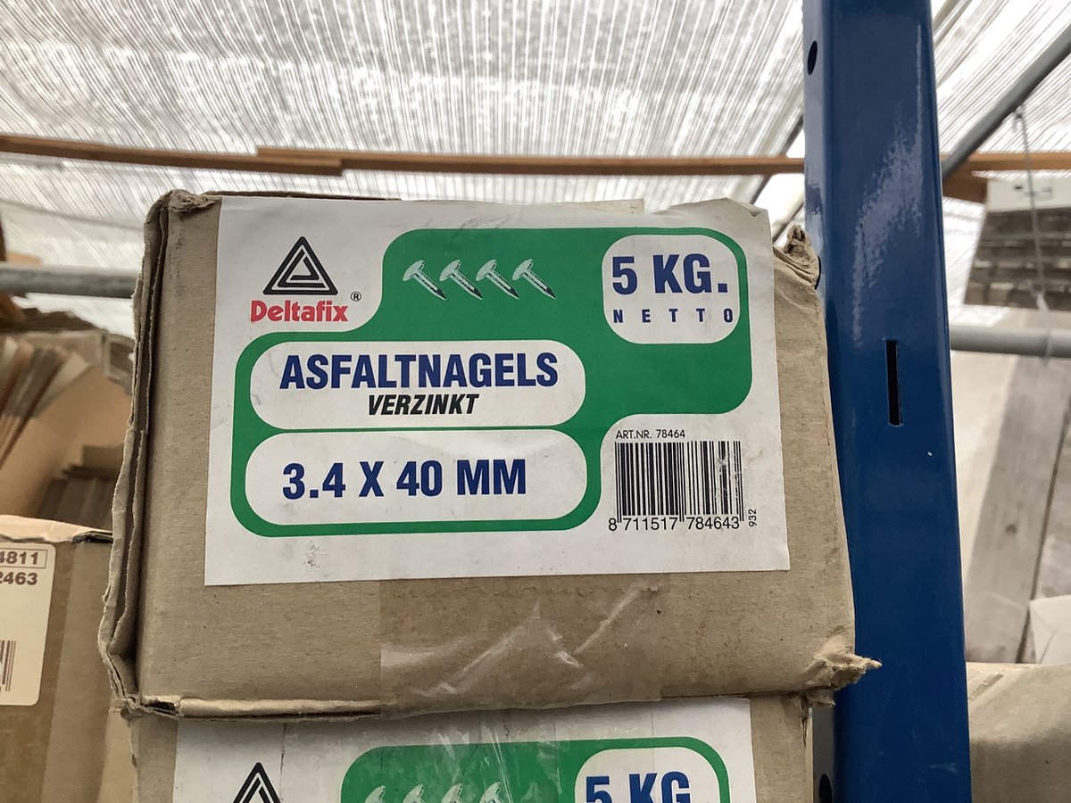 Asfaltnagels. Kopspijkers. 3.4 x40 mm. Lang verzinkt. 5 kilo