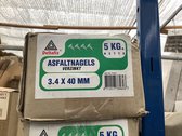 Asfaltnagels. Kopspijkers. 3.4 x40 mm. Lang verzinkt. 5 kilo