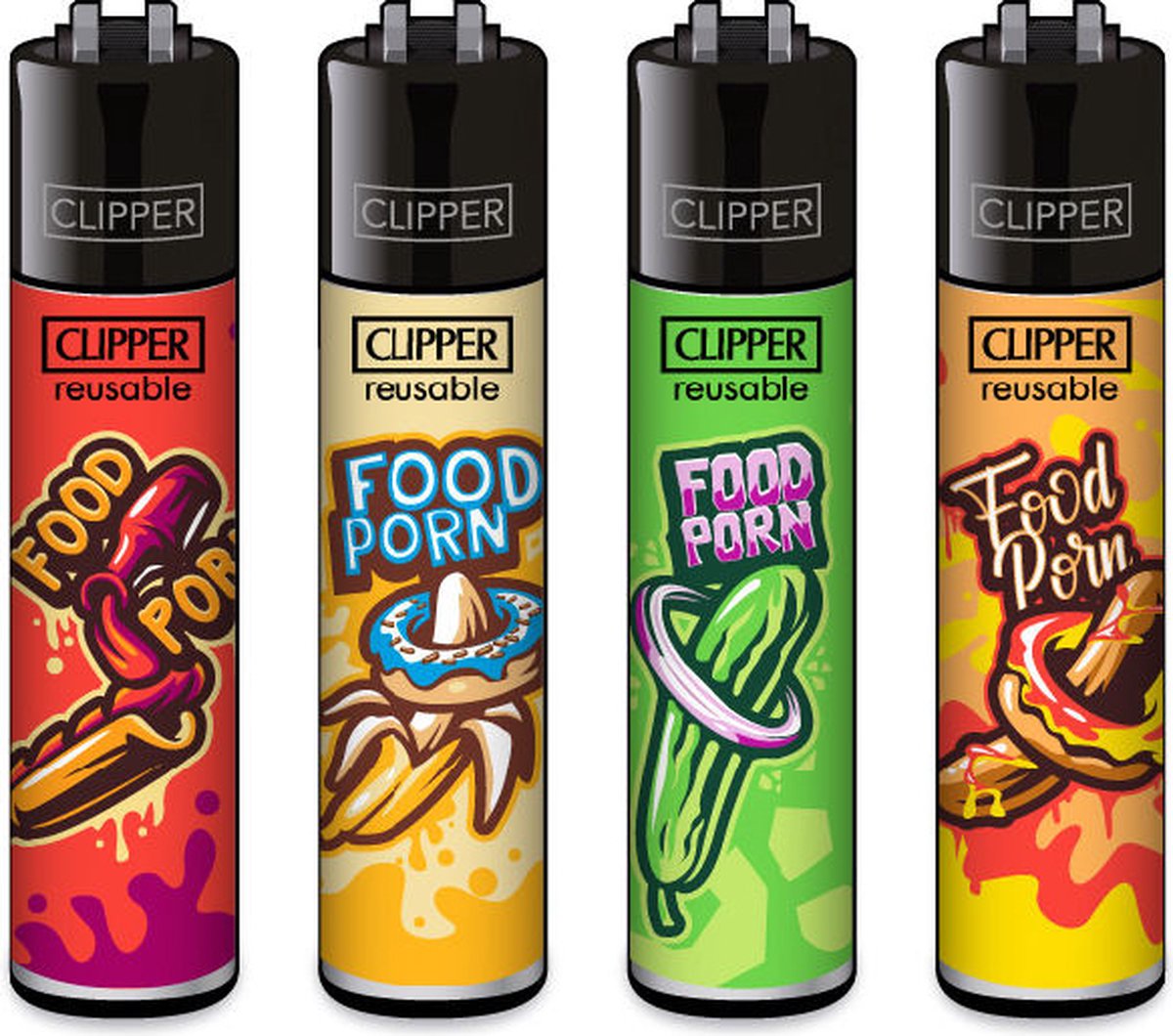 Goedkoopste Clipper Classic Large Aanstekers Food Porn (4 Stuks