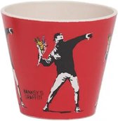 Quy Cup - 90ml Ecologische Espresso Reisbeker - De originele Banksy's Graffiti "The Flower Thrower" 7x7x7cm