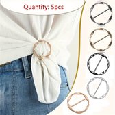 Sjaal knopen / Tshirt ring / Tshirt knopen / 5 stuks / 5 kleuren / Shawlgesp / Gesp / Rond