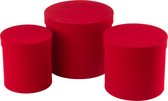 J-Line Set Van 3 Dozen Rond Fluweel Papier Rood