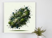 Abstract mos schilderij | Mystiek mos: een levendige verbeelding van abstracte natuurpracht | Kunst - 20x20 centimeter op Canvas | Foto op Canvas