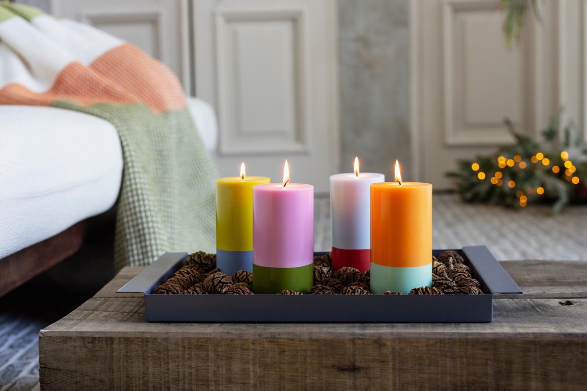 Blokkaarsen Porto Set van 2 Stuks.