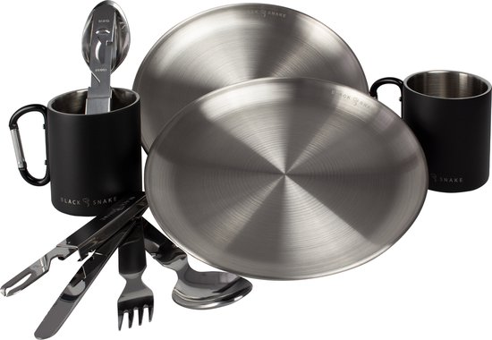 Black Snake® Plat en diep roestvrij staal camping picknick bord