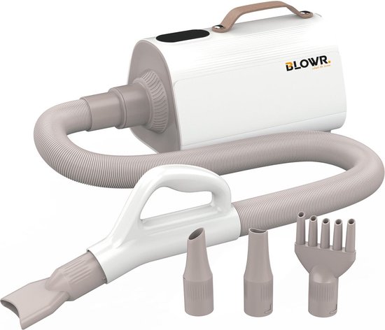 Blowr. Professionele Hondenföhn - Waterblazer voor Honden met 4 opzetstukken - Hondenvacht drogen met negatieve ionen techniek