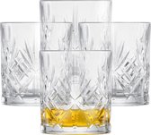 whiskyglas Whiskyglas Show (set van 4), sierlijke tumbler voor whisky met reliëf, vaatwasmachinebestendige kristallen glazen (artikelnummer 121877) [Energieklasse A]