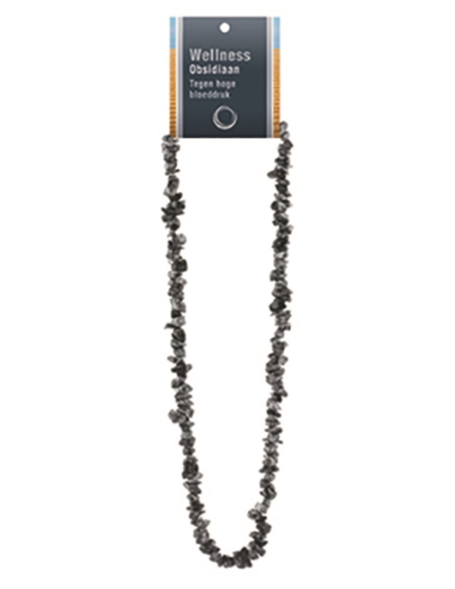 Ruben Robijn Obsidiaan sneeuwvlok splitketting + kaart